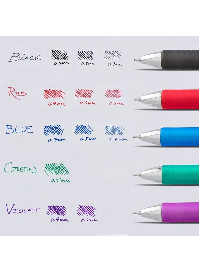 بنتل قلم جل سائل قابل للسحب من Energel Deluxe Rtx، 0.5 مم، خط رفيع، طرف إبرة، حبر أزرق/جسم أزرق، عبوة من 15 قلمًا - Image 5