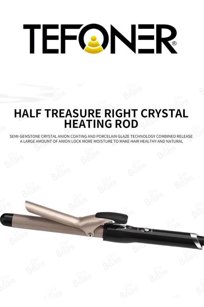 TEFONER Easy-to-use two-temperature hair curler. Curling iron for wavy, curly hair. Safe, burn-resistant curly hair iron. Curling iron with 210 and 180°C temperatures. hair curler machine from Tefoner. - Image 2