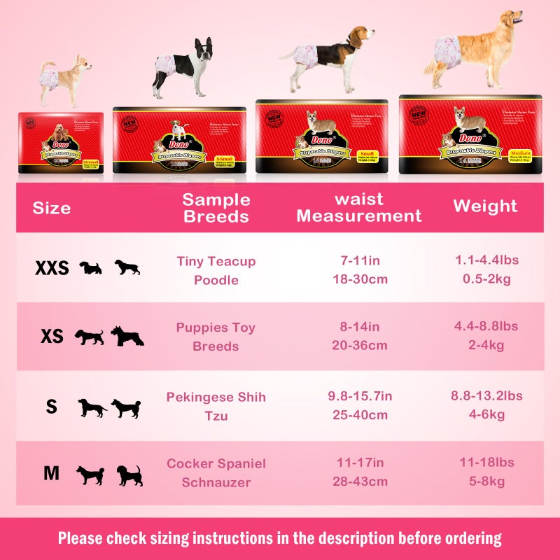 Dono Disposable Pet Diapers for Female Dogs Super Absorbent Soft Heating and Pee Puppy Diapers Female Liners, Including 20pcs XXS Diapers for Dogs and Cats - Image 5
