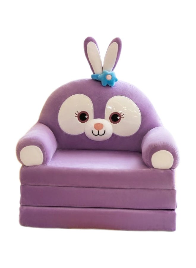 Cartoon Folding Sofa Plush Toy Children's Sofa Removable And Washable Seat Birthday Gift Supply-Specifications:Two-layer Folding (80cm)-Color:Purple Star Dew - Image 1