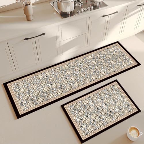 Roslen Kitchen Mat for Floor Anti Slip, 2 Piece Non Slip Kitchen Mats for Floor, Comfort Standing Runner Rug Carpets, Anti Skid Memory Foam Standing Mats for Kitchen, Office, Sink and Laundry - Image 3