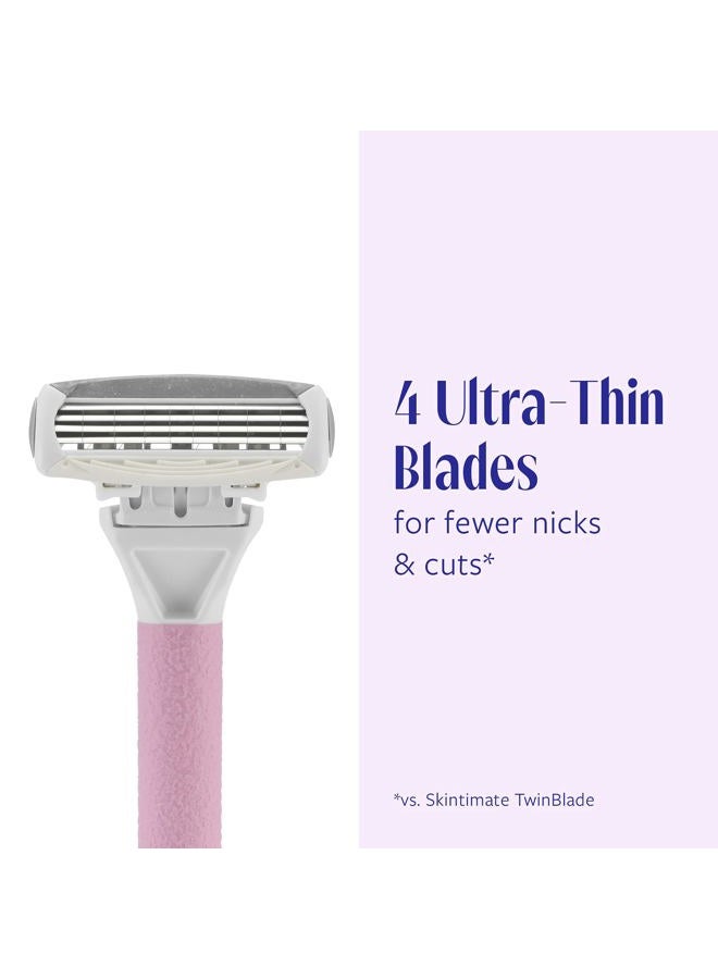 Skintimate 4-Blade Razor Refill Cartridges with Aloe and Vitamin E, 12 Count - Image 2