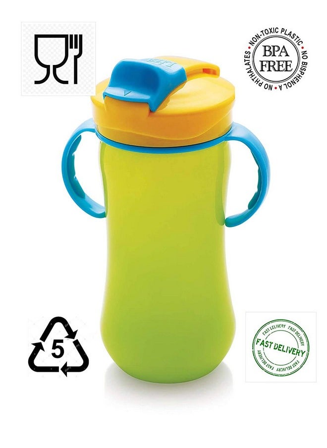 Shopfork Big Milk Bottle For Kids Plastic Sipper For Kids School Milk Sipper Bottle For Kids Water Bottle With Straw Kid Grippy Bottle Toddler Upto 3 Years (Pink)  - Image 5