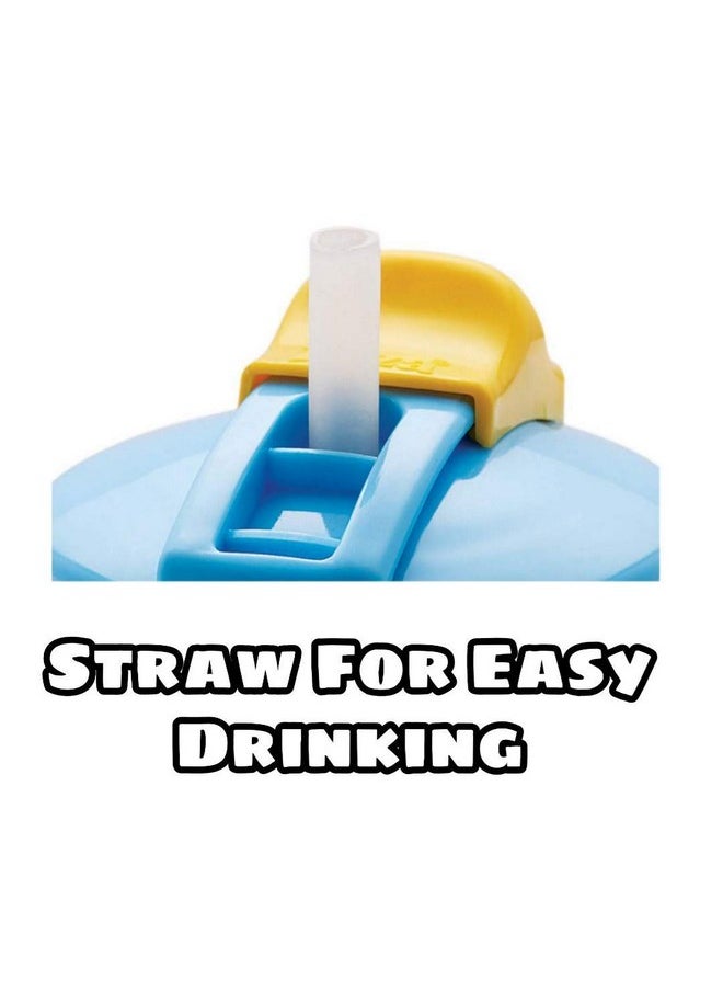 Shopfork Big Milk Bottle For Kids Plastic Sipper For Kids School Milk Sipper Bottle For Kids Water Bottle With Straw Kid Grippy Bottle Toddler Upto 3 Years (Pink)  - Image 4