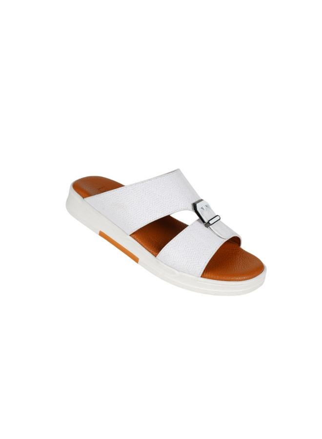 barjeel uno 008-3659 Barjeel Uno Mens Arabic Sandals MSA124 White  - Image 2