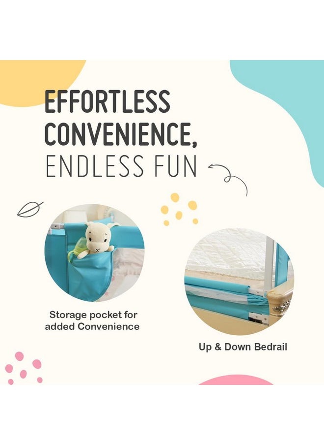 Safe-O-Kid - ® Barricade Designer Bed Rail Guard With 1 Year Warranty, Blue (6Ft/183Cm), Pack Of 1 - Image 1