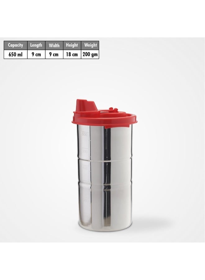 SignoraWare 650 ML Easy Flow Stainless Steel Oil Dispenser Bottle with Lid and Cap | Air-Tight Spill-Proof | Food Grade Pourer Drizzler - Image 2