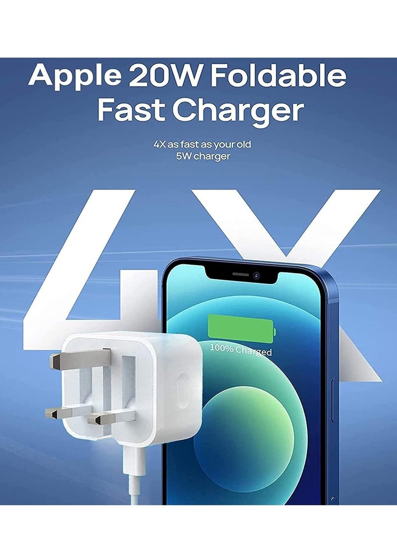 BGM - iPhone USB C Fast ChargerApple MFi Certified‘20W PD Type C Power Block Wall Charger Plug Adapter with 2M USB-C to Lightning Cable Compatible with iPhone 14/13/11/X/XS/iPad,AirPods Pro( - Image 1