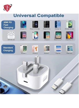 iPhone USB C Fast ChargerApple MFi Certified‘20W PD Type C Power Block Wall Charger Plug Adapter with 2M USB-C to Lightning Cable Compatible with iPhone 14/13/11/X/XS/iPad,AirPods Pro( - pzsku/Z7B64DA9859D3F8CDFA49Z/45/_/1737321394/1cc7de1c-bb2a-48f1-b0a1-6e220d847908