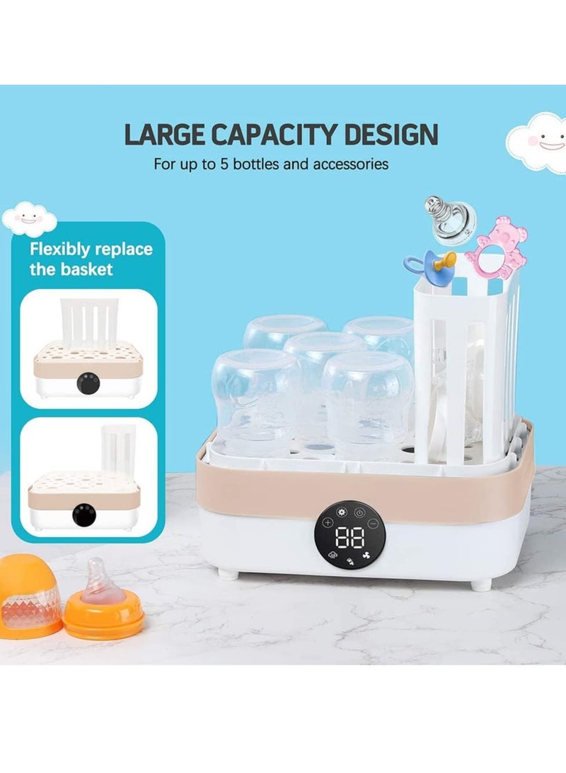 WENTCCION Baby Bottle Sterilizer, Electric Steam Steriliser Dryer, Electric Steam Bottle Sanitizer Clean, Large Capacity Holds 6 Bottles, LED Display - Image 3