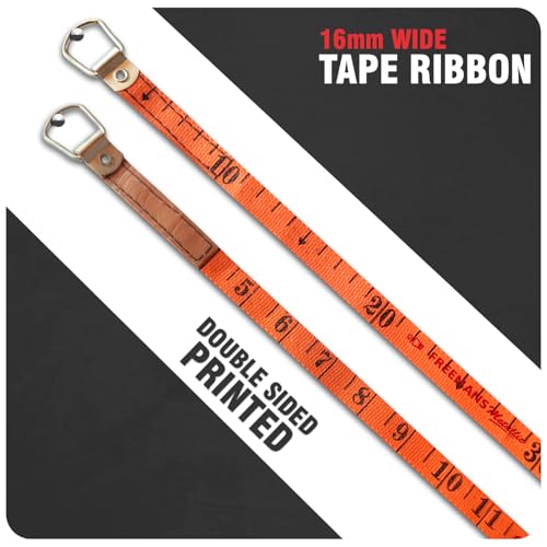 FREEMANS Top Line 50m:16mm Metal Wired Measuring Tape - 50m/165ft || Case Reinforced with Stainless Steel Band || Durable Winding Mechanism Handle and Stainless Steel Mouth with End Hook - Image 5
