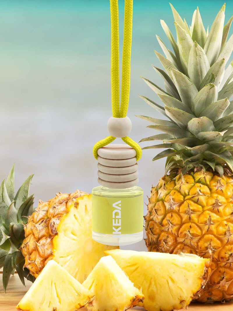 Ikeda Car Air Freshener: Hanging Car Smell Air Freshener | 10ml Hanging Car Perfume | Long Lasting Fragrance | Strong Scents Diffuser for Auto Home (Pineapple|Circular) - Image 2