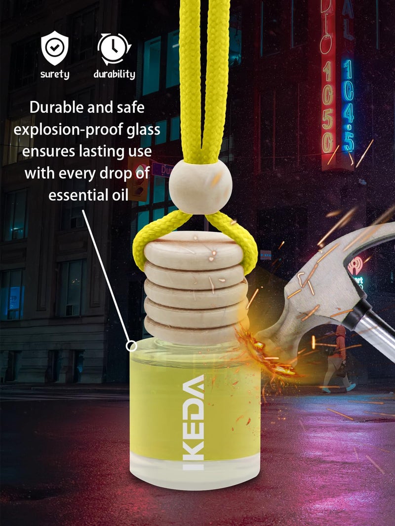 Ikeda Car Air Freshener: Hanging Car Smell Air Freshener | 10ml Hanging Car Perfume | Long Lasting Fragrance | Strong Scents Diffuser for Auto Home (Pineapple|Circular) - Image 4