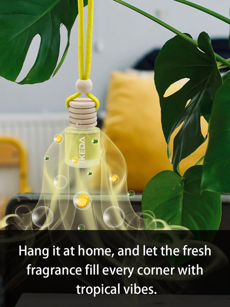 Ikeda Car Air Freshener: Hanging Car Smell Air Freshener | 10ml Hanging Car Perfume | Long Lasting Fragrance | Strong Scents Diffuser for Auto Home (Pineapple|Circular) - Image 5