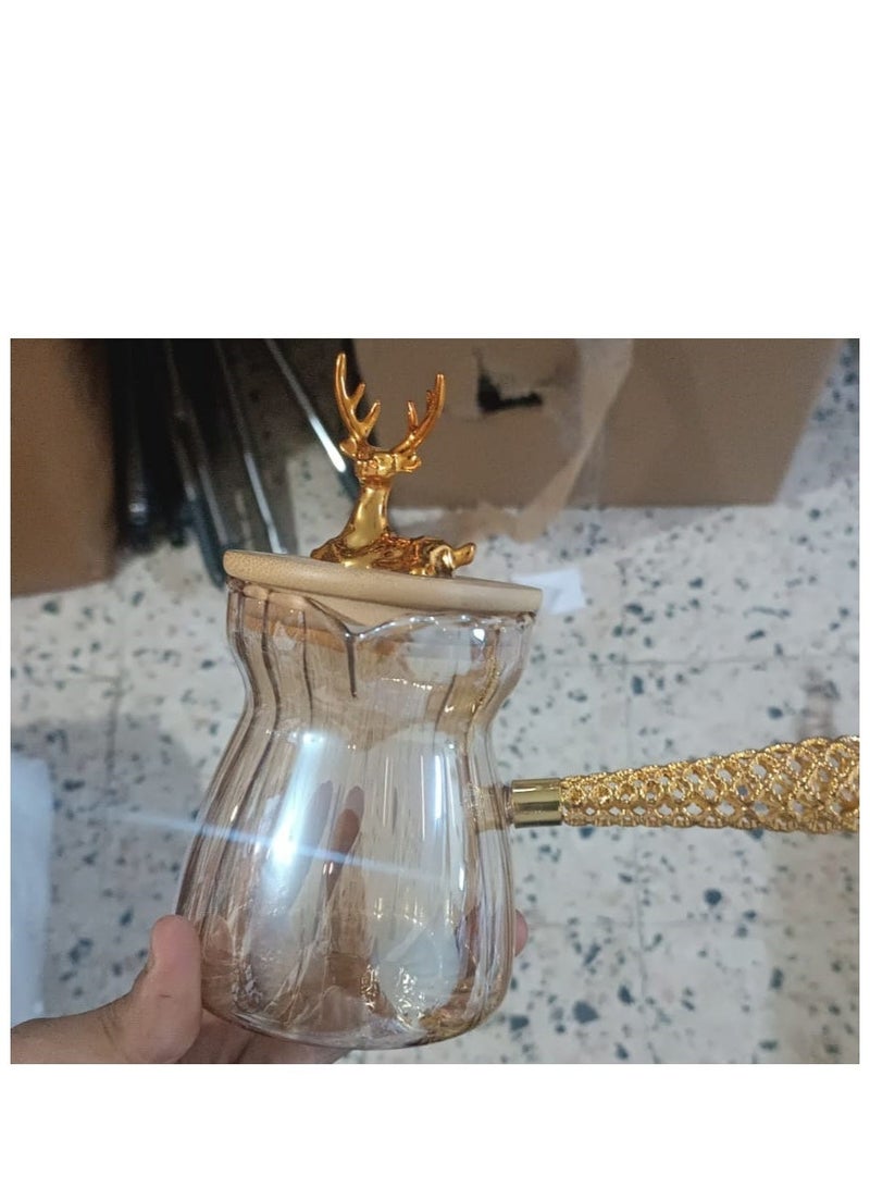 كنكة بايركس زجاجية مقاومة للحرارة لتحضير القهوة والمشروبات الساخنة بأناقة. - Image 1