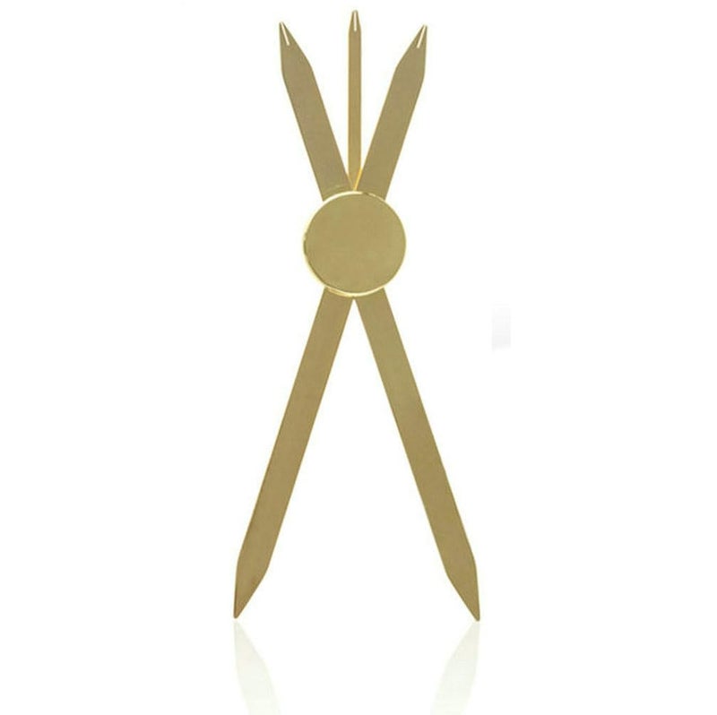 Brow Measuring Tool for Mapping Stainless Steel Compass Eyebrow Ruler for Microblading Eyeliner Semi Permanent Makeup Golden