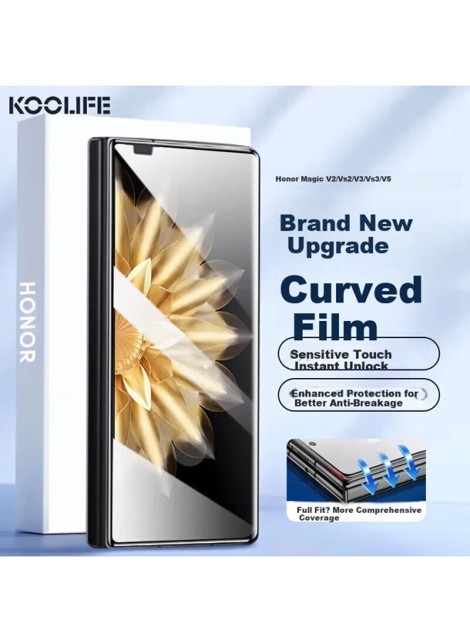 KOOLIFE حماية شاشة زجاجية مقسّاة من Koolife لهاتف Honor Magic V2/V3/V5، وHonor Magic Vs2/Vs3، حماية شاشة قابلة للطي تغطي بالكامل، رقيقة جداً، عالية الدقة، مضادة للكسر، ومقاومة لبصمات الأصابع. - Image 1