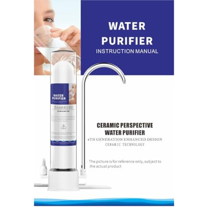 Ceramic Water Purifier, 4th Generation Enhanced Design, Countertop Filter System with Stainless Steel Faucet, 800L Capacity, Municipal Water Compatible, 0.8L/min Flow Rate, - Image 2