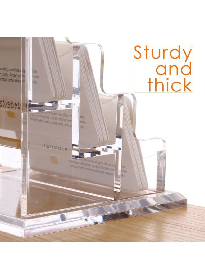SANRUI Business Card Holder for Desk Clear Acrylic Business Card Display Index Card Filling Display 3 Pocket - Image 3