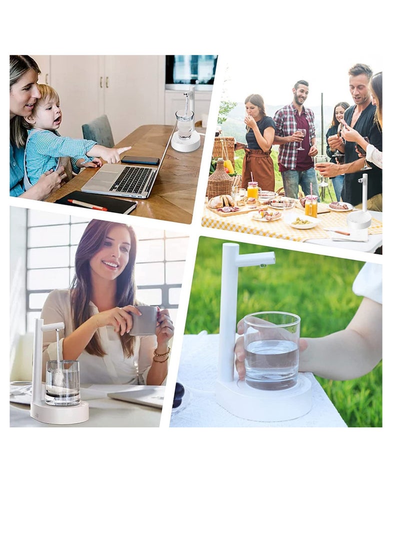 Portable Water Pump Dispenser, Desktop USB Rechargeable Automatic Drinking Water Dispenser for Home, Office, Outdoor, White  - Image 3