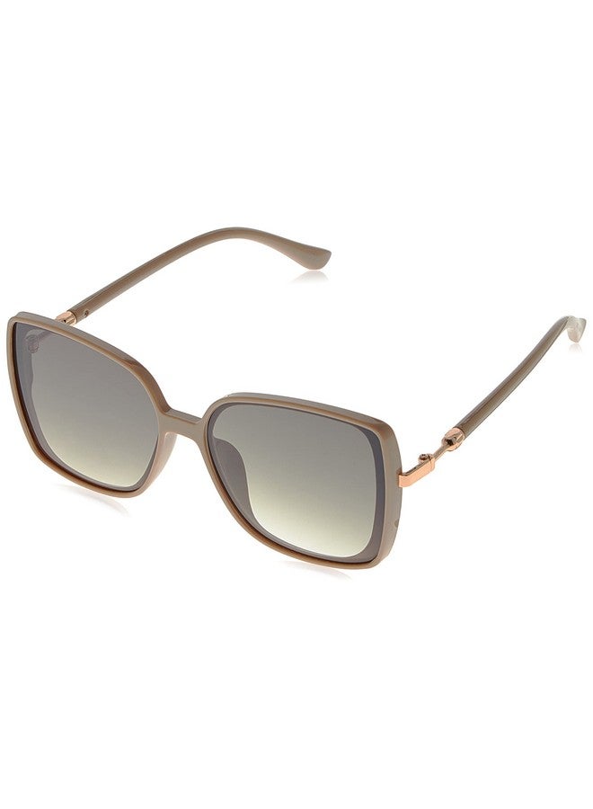 فينس كاموتو نظارة شمسية مربعة واقية من الأشعة فوق البنفسجية للنساء Vc963 هدايا فاخرة للنساء مقاس 59 مم، لون بيج، مم أمريكي - Image 1