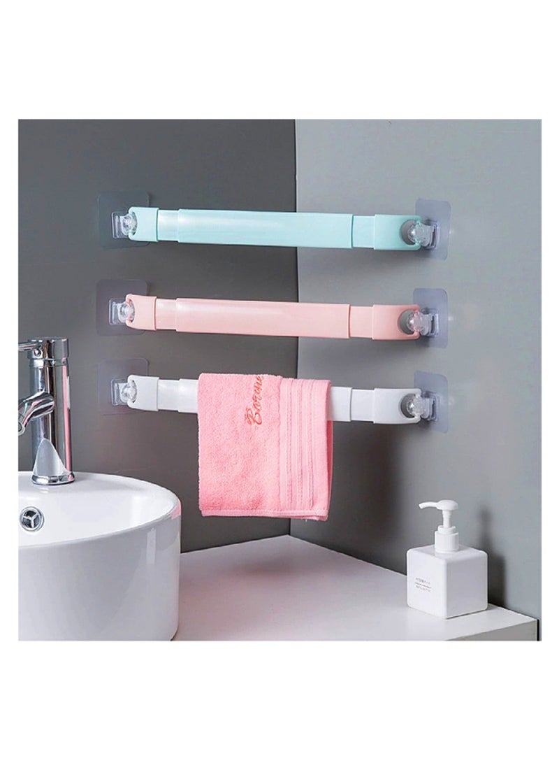 SYOSI Shower Corner Storage Bar, 2 Pcs Travel Trailer Camper RV Accessories for Inside Hanging Securing Toiletries, Adjustable White Corner Shelves, RV Bathroom Organization Must Have Accessories - Image 2