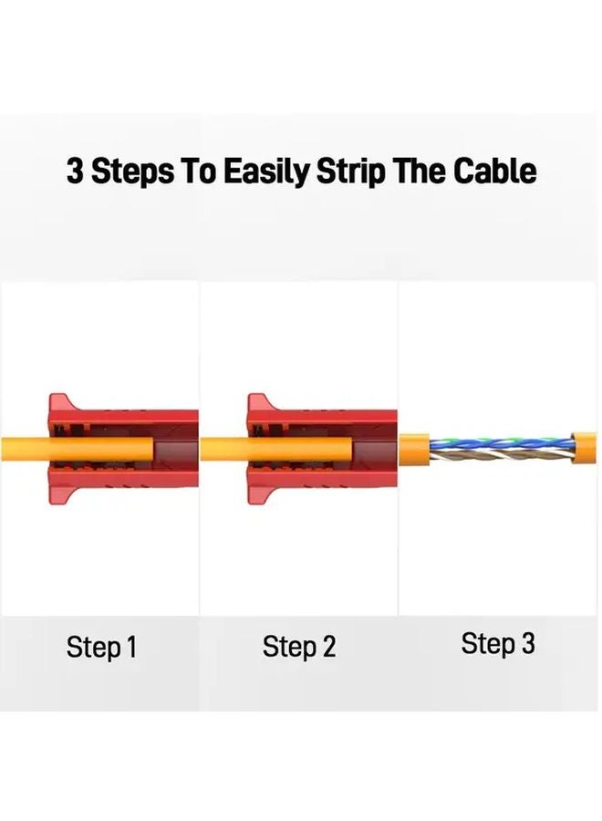 Red Heavy Duty Rotary Wire Stripper Cable Cutter Adjustable For Coaxial Network - Image 5