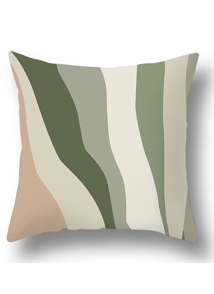 Y&D Green botanical abstract geometric print pillowcase pillow cover 45*45cm 