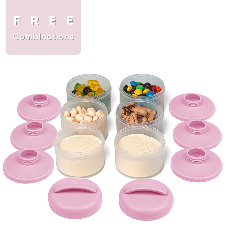 Termichy Stackable Formula Dispenser Portable Milk Powder Container, 2 Pack, Baby Pink - Image 3