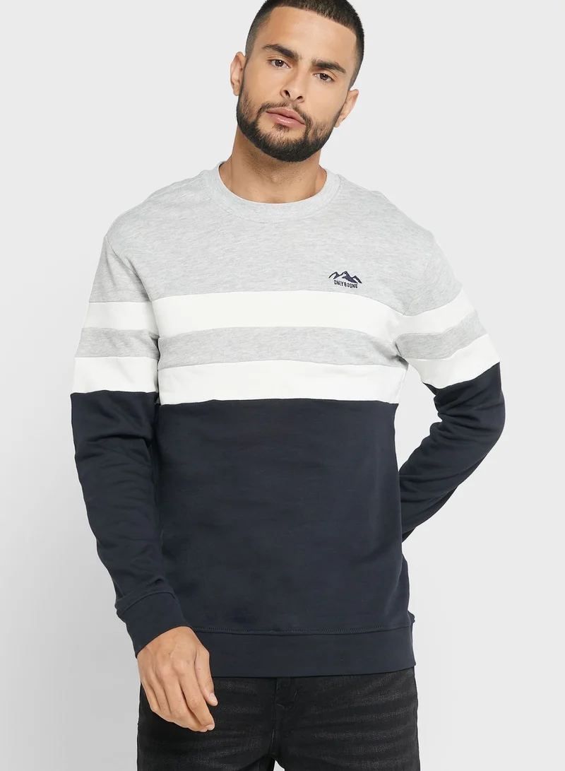 Only & Sons Color Block Sweatshirt