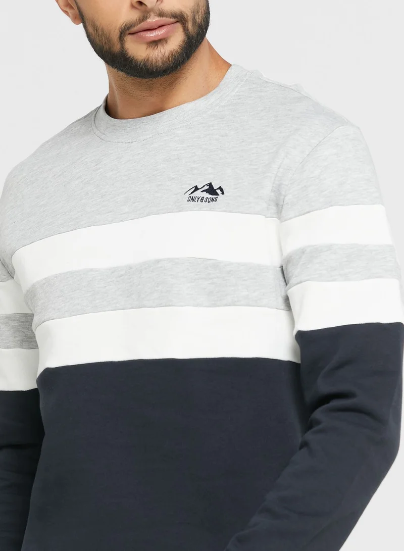 Only & Sons Color Block Sweatshirt