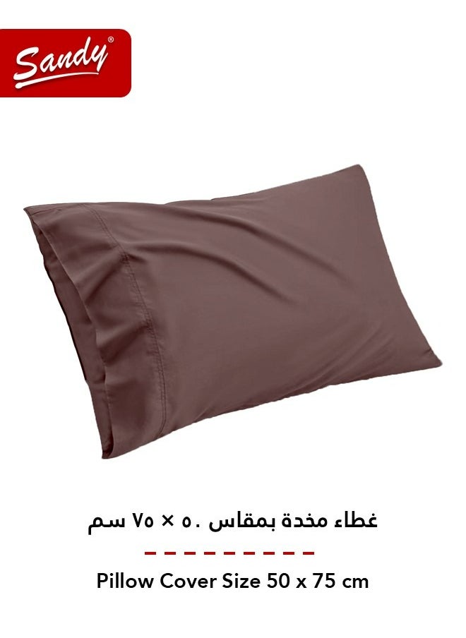 Sandy - Sandy Premium Hotel Quality Flat Sheet and Pillow Case, Bed Sheet 2 Pieces Set, Soft & Breathable and Cooling, Extra Twin Size 243 x 167 cm, Burgundy Brown - Image 1