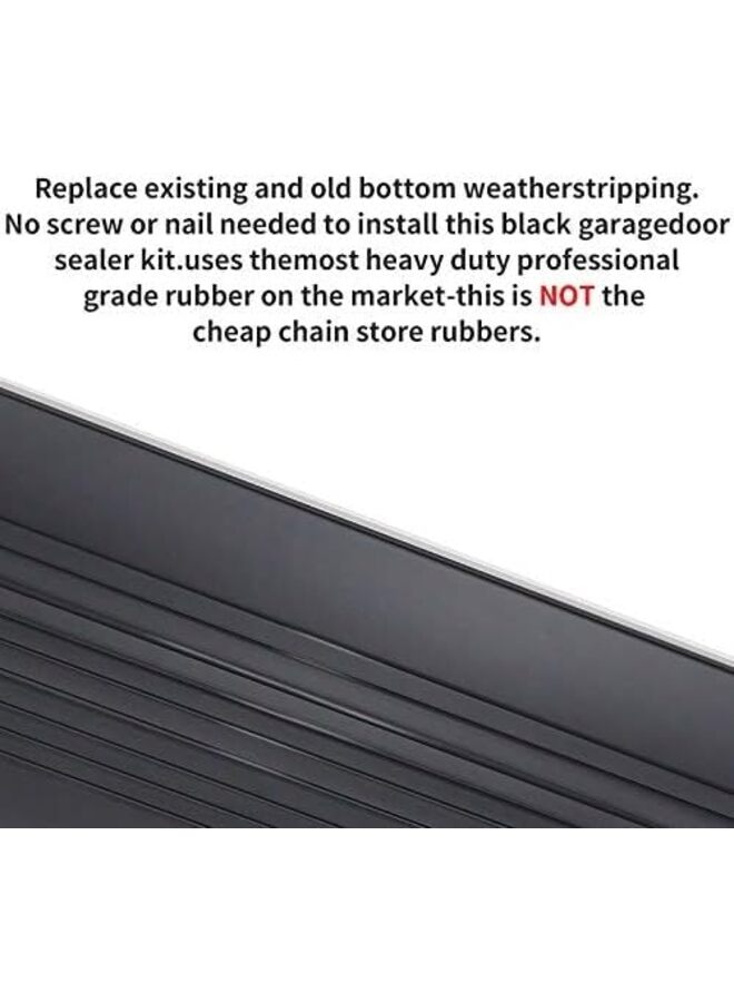Garage Door Seals Bottom Rubber Weather Stripping Kit Seal Strip Replacement,Universal Weatherproof Threshold Buffering Sealing Rubber 5/16 Inch T Ends, 3 3/4 Inch Width (Size : 10FT) - Image 5