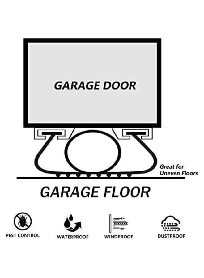 Garage Door Seals Bottom Rubber Weather Stripping Kit Seal Strip Replacement,Universal Weatherproof Threshold Buffering Sealing Rubber 5/16 Inch T Ends, 3 3/4 Inch Width (Size : 10FT) - Image 2