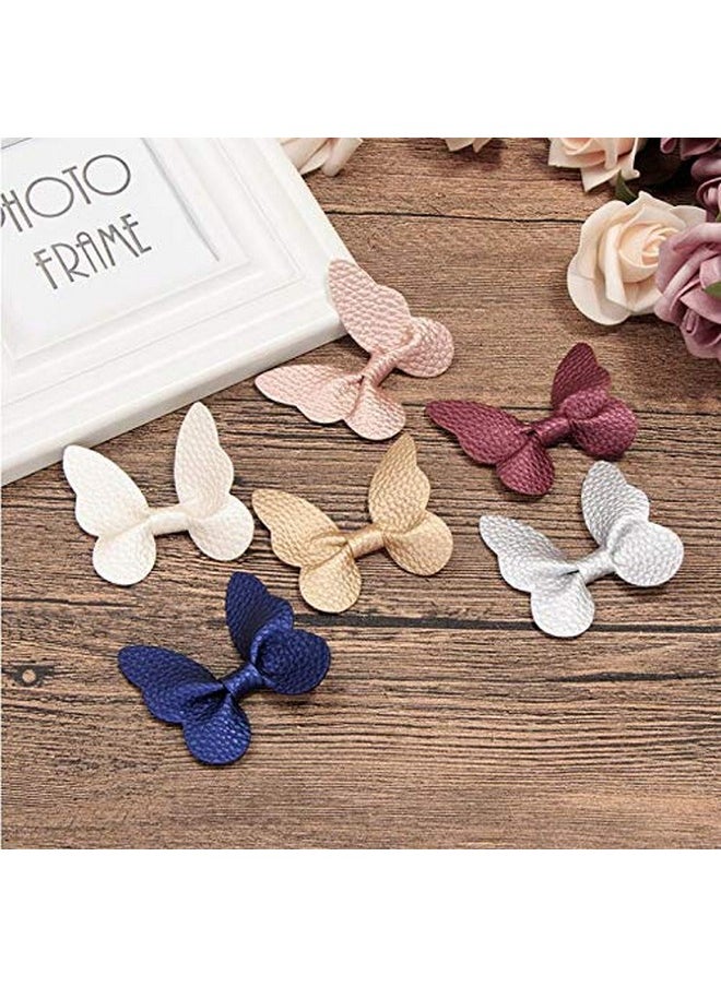 Liasun 6Pcs/Set Butterfly Hair Clips Soft Wave Grain Pu With Alligator Clips Barrettes Hair Accessories For Baby Girls Kids Children Women(Butterfly Hair Clips)  - Image 4