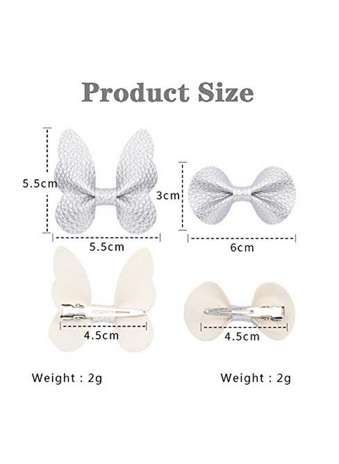 Liasun 6Pcs/Set Butterfly Hair Clips Soft Wave Grain Pu With Alligator Clips Barrettes Hair Accessories For Baby Girls Kids Children Women(Butterfly Hair Clips)  - Image 2