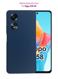 Waldic غطاء حماية خلفي من السيليكون لهاتف Oppo A58 4G - Blue Jay 