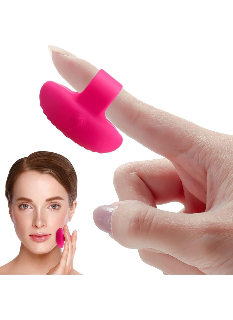 RATSAW - Pocket Mini Ring Facial and Eye Massage Ball USB Rechargeable Fingertip Massager Rose Red Face Massager Facial Muscle Tightening Anti Aging Relief Eyes Dark Circles Eye Puffiness Fatigue - Image 1