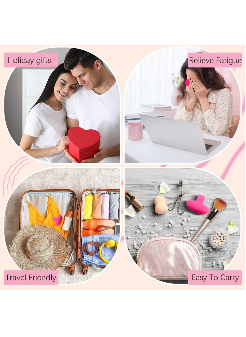 RATSAW - Pocket Mini Ring Facial and Eye Massage Ball USB Rechargeable Fingertip Massager Rose Red Face Massager Facial Muscle Tightening Anti Aging Relief Eyes Dark Circles Eye Puffiness Fatigue - Image 1