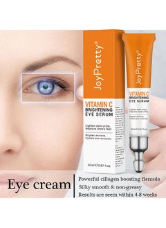 JoyPretty Vitamin C Brightening Eye Serum, Lighten Anti Aging Eye Serum Reduces Wrinkles Fine Lines Brightening Serum For Women, Remove For Dark Circles Puffiness Under Eye Bags Fine Line Crow's Feet, 20ML  - Image 2