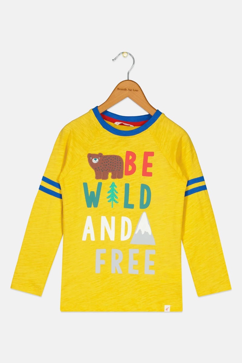Hamleys Kids Boy Long Sleeve Graphic Print T-Shirt, Yellow - Image 2