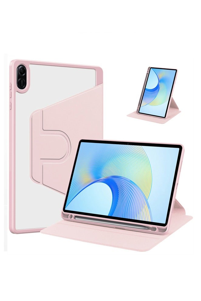 اليشمك Case for Honor Pad X9 11.5 بوصة,حالة الحماية اللوحية,تصميم الدوار 360 درجة من الاكريليك,استيقاظ / نوم تلقائي,جلد ناعم,وردي - Image 1