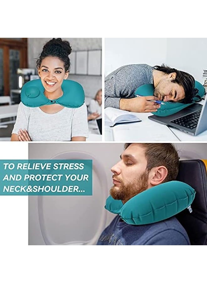 Generic Inflatable Travel Neck Pillow for Airplanes, Cars, and Buses - Ergonomic Portable Support for Office Napping and Hiking, Comfortable Lumbar Support Pillow for Travel and Relaxation - Image 2