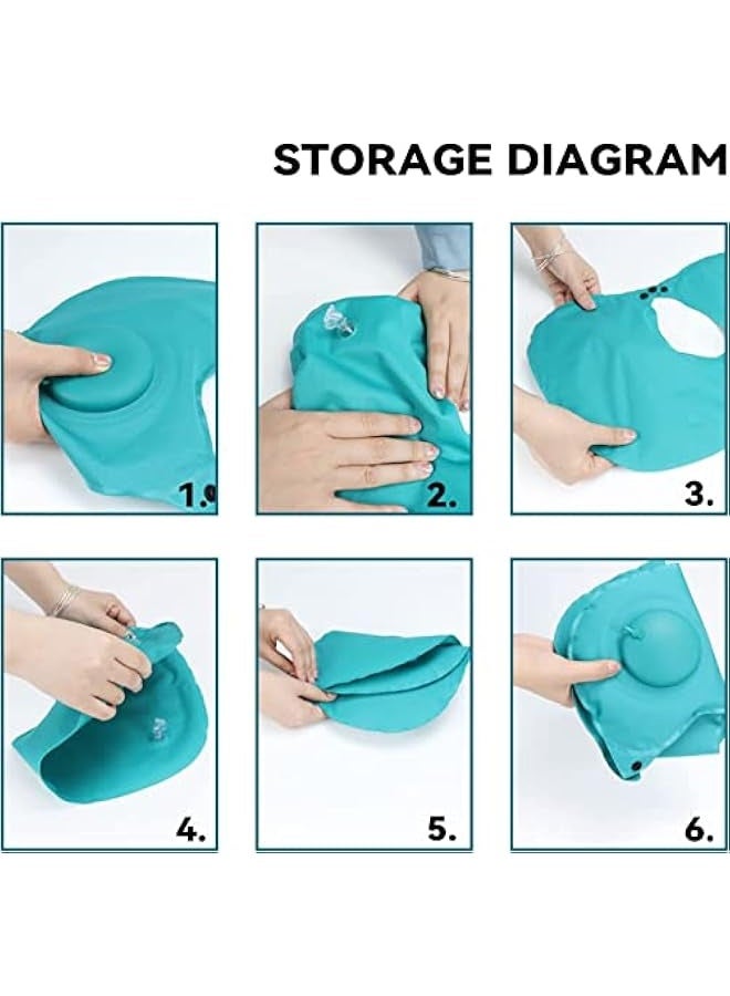 Generic Inflatable Travel Neck Pillow for Airplanes, Cars, and Buses - Ergonomic Portable Support for Office Napping and Hiking, Comfortable Lumbar Support Pillow for Travel and Relaxation - Image 4