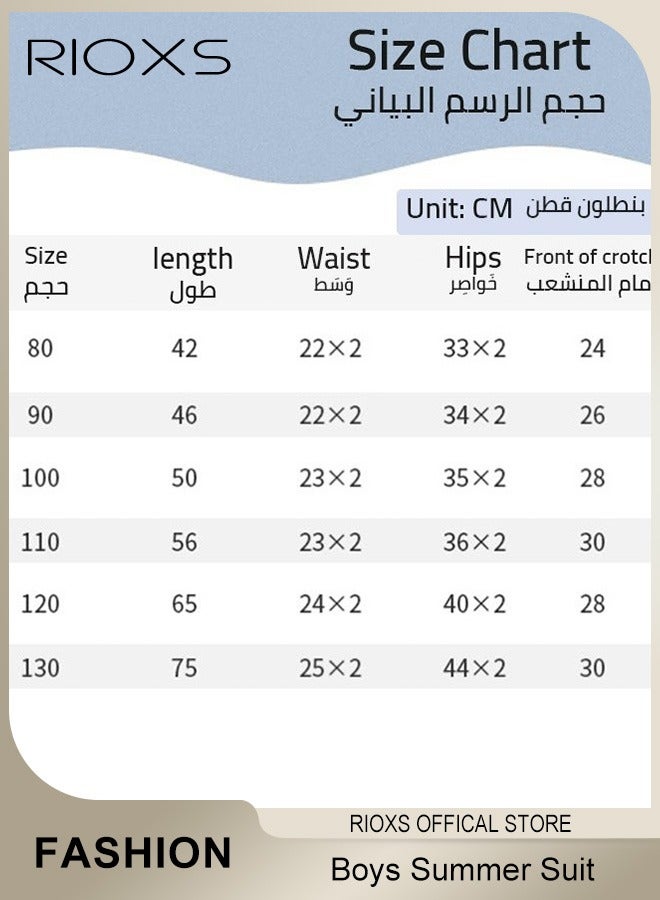 RIOXS 2PCS T-Shirt and Pants Set, Short Sleeved Cotton Shirt and Linen-cotton Pants, Fashionable Outfit for Toddlers, Comfortable Skin-friendly Summer Suit for Kids, Suitable for Daily Wear, Home Wear or Photography Dressing  - Image 4
