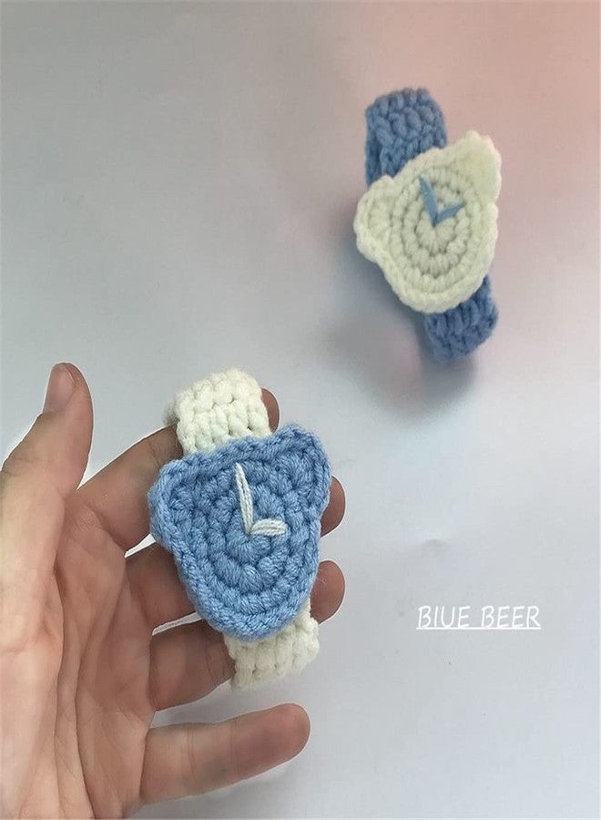 El Regalo 1PC Cute Hand Knitted Unisex Bracelets for Kids/Teens- Unique Adjustable, Soft, Knitted Crochet Bracelets for Babies/Toddlers/Kids/Teens (Blue Watch Band) - Image 2