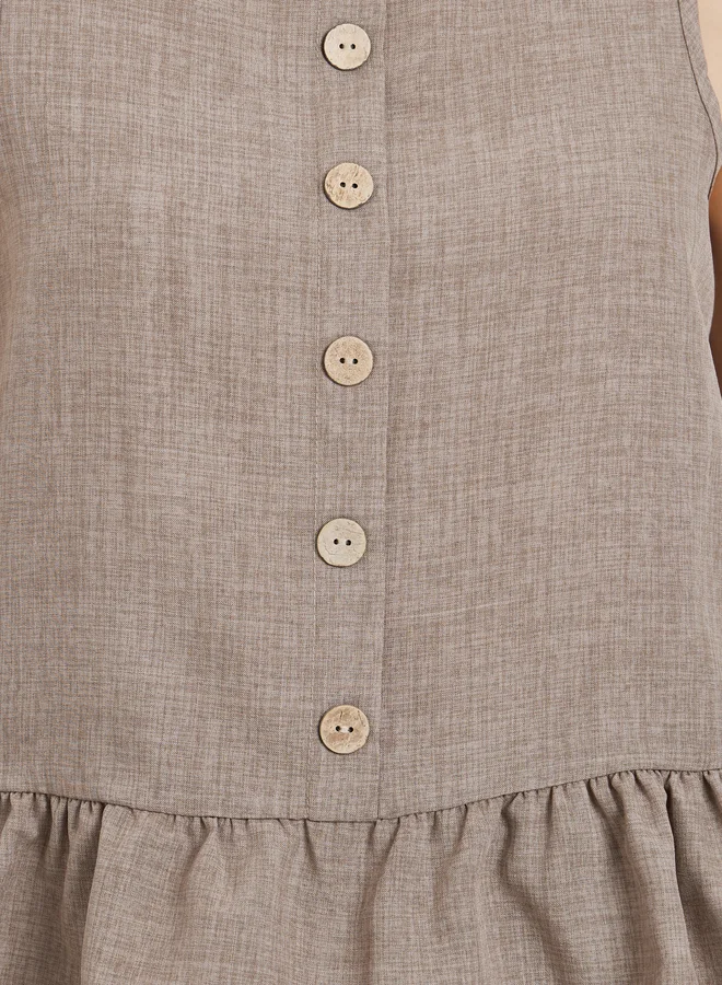 Styli Styli Women Brown Sleeveless Top and Trousers Co-Ords