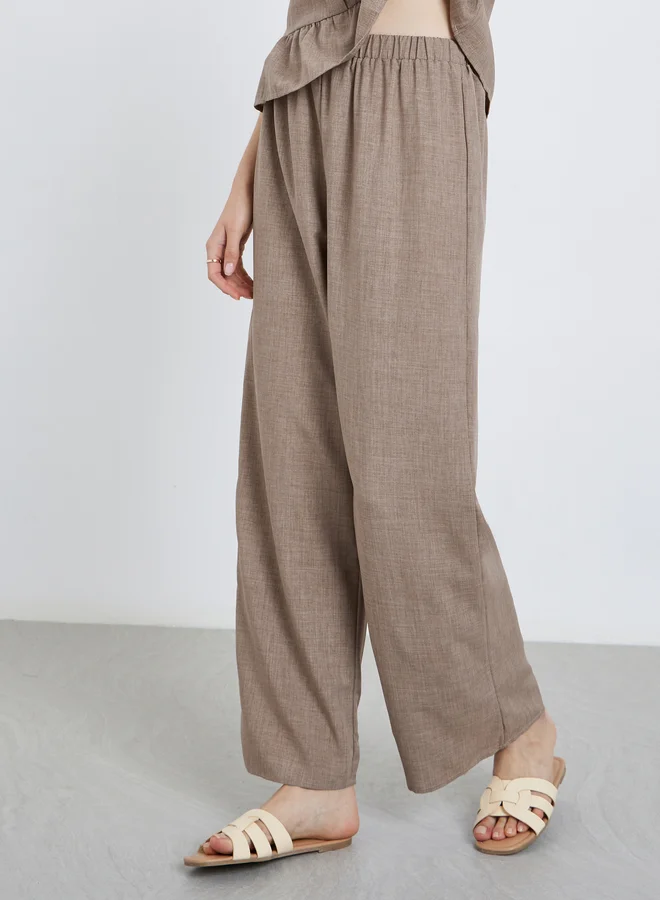 Styli Styli Women Brown Sleeveless Top and Trousers Co-Ords