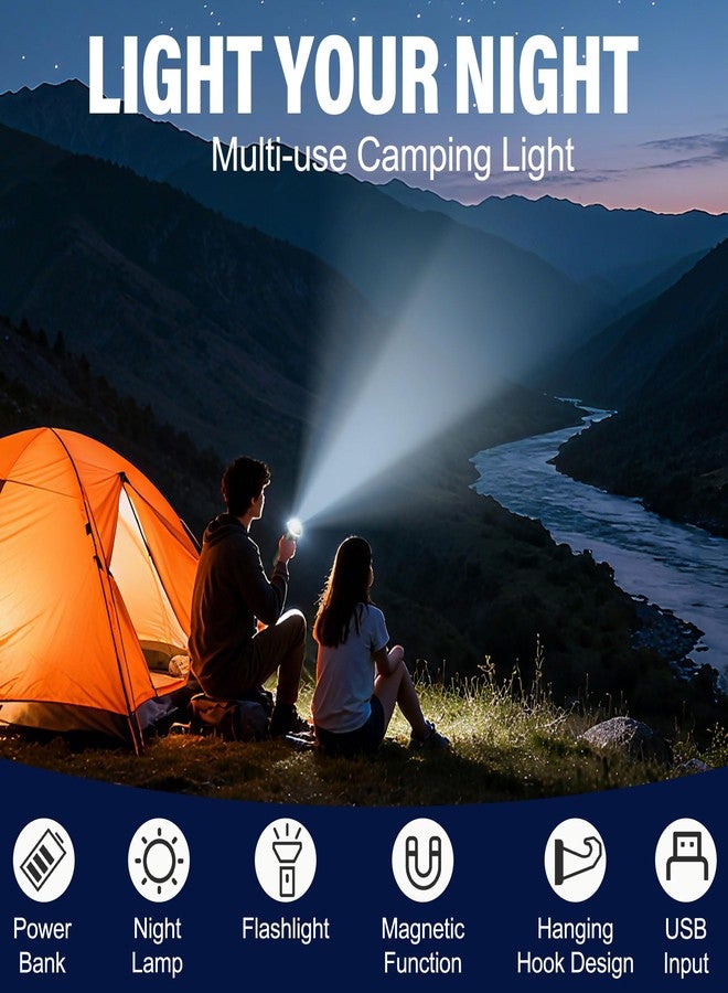 Chsuiwe Telescopic Camping Lights,Collapsible Magnetic Camping Lantern,Dimmable USB Powered Portable Camping Light,2 Lighting Modes Waterproof Flashlights,Outdoor Work Lights for Hiking,Camping,Home - Image 4