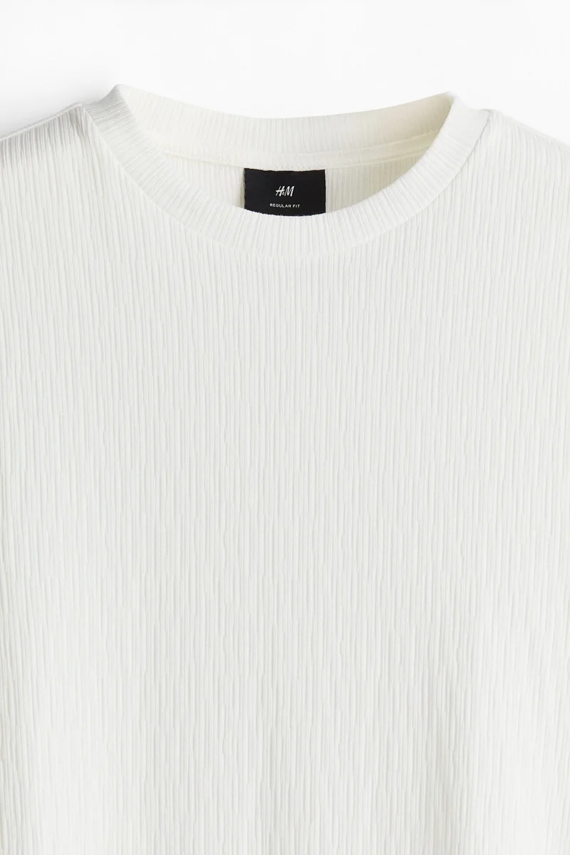 H&M Regular Fit Textured T-shirt